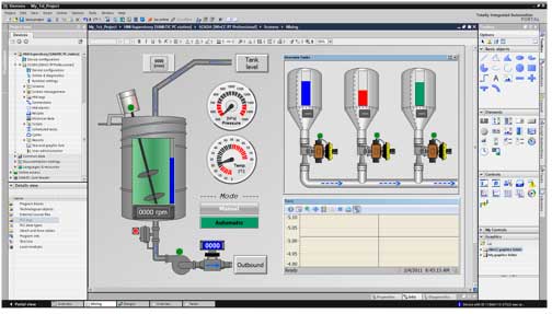 Captura de pantalla del software Siemens WinCC