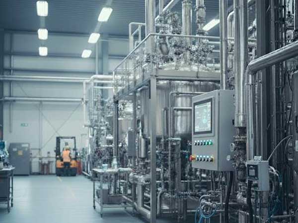 Interior de fábrica del sector químico